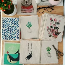 Ручной работы DIY хлопковая холщовая ткань/позиционирования ткань покрашенного вручную Лоскутная Ткань с цифровой печатью