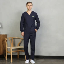 Медицинская Одежда высокого класса антистатическое против морщин медицинское хирургическое платье с длинным рукавом Униформа стоматологическая клиника салон красоты в целом