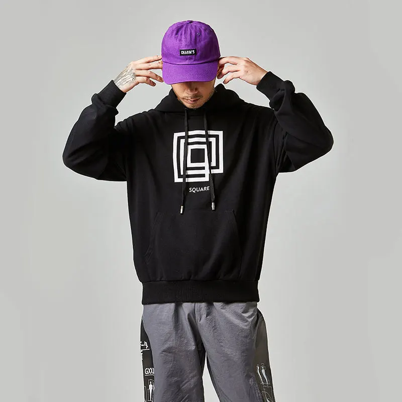

2019 Summer New Leisure Loose Pure Color Patterns Printed Hat Clothes Street Tide Hoodies Harajuku Streetwear Hip Hop