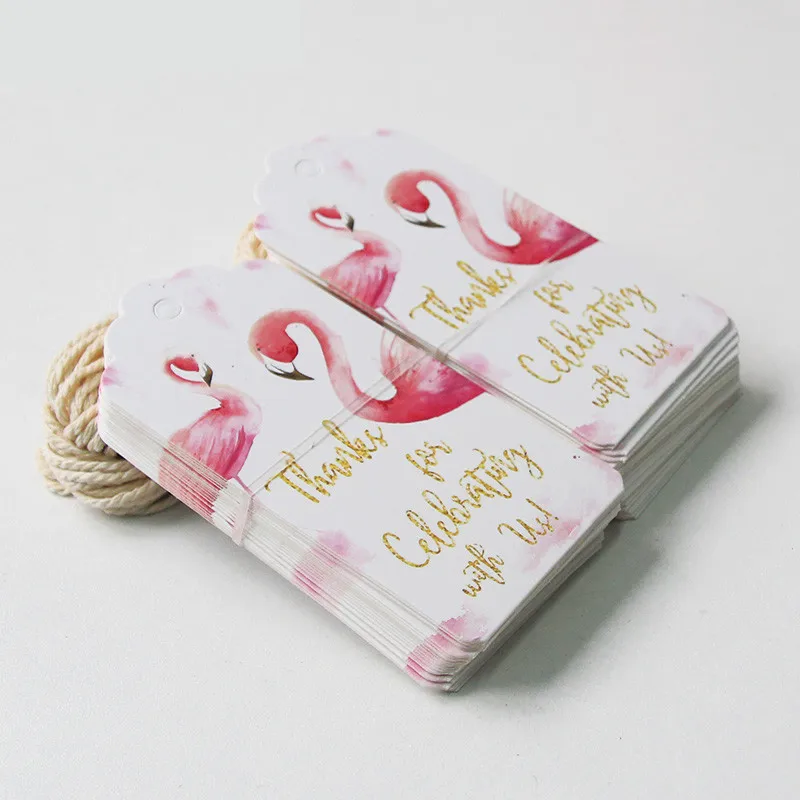 50Pcs DIY Unicorn Flamingo Bird Paper Gift Tags Labels Hanging Cards Birthday Wedding Party Decoration Unicorn Theme Party DT36 (7)