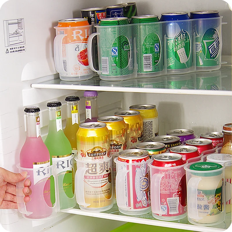 Домашний кухонный Организатор холодильник ящик для хранения Cola напитков Экономия пространства отделка четыре Чехол Органайзер, кухонные аксессуары