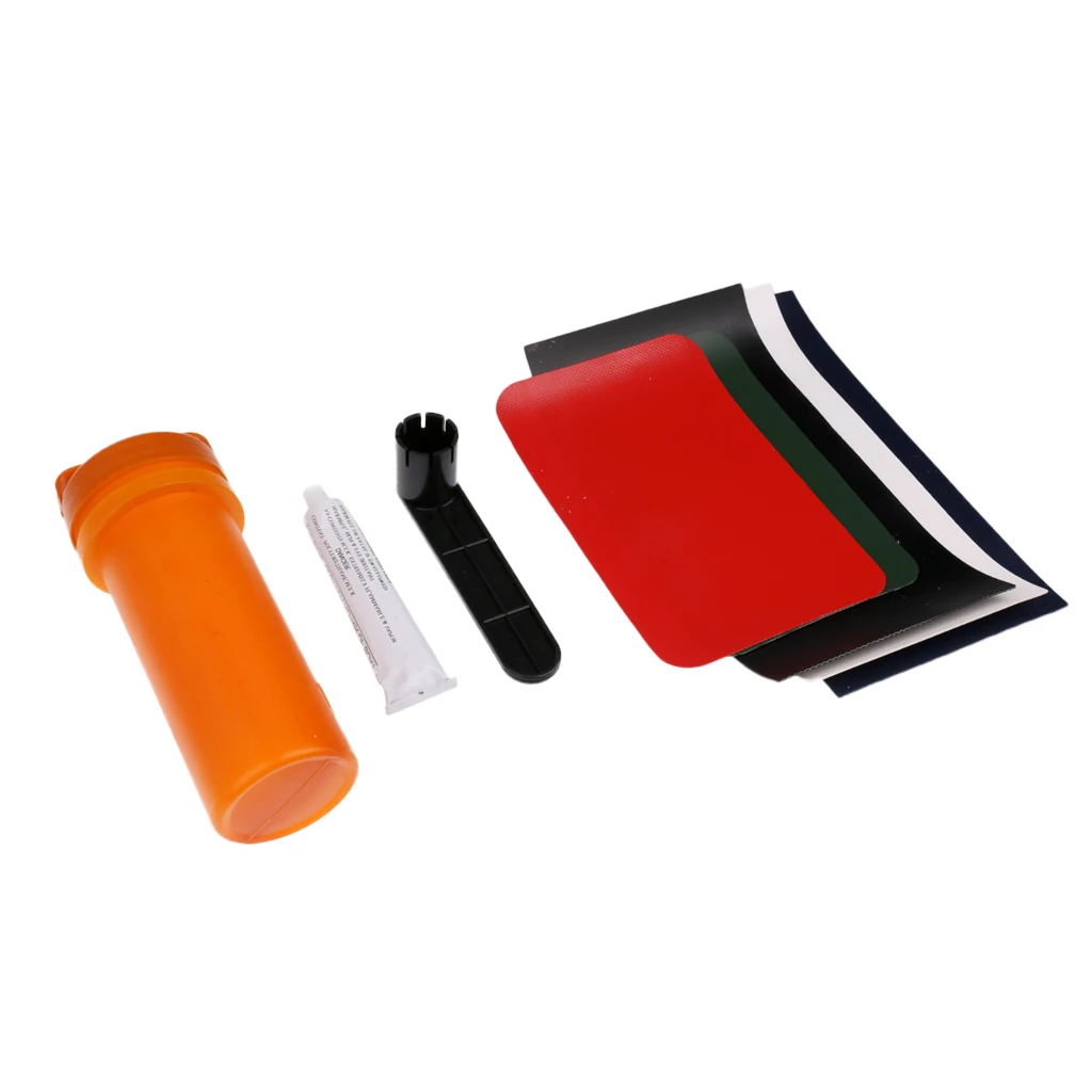 Durable 8 Pcs/ Set Inflatable Boat Kayak Repair Kit PVC Patch Valve Wrench Glue for Marine Fishing Boat Dinght Yatch Accessories