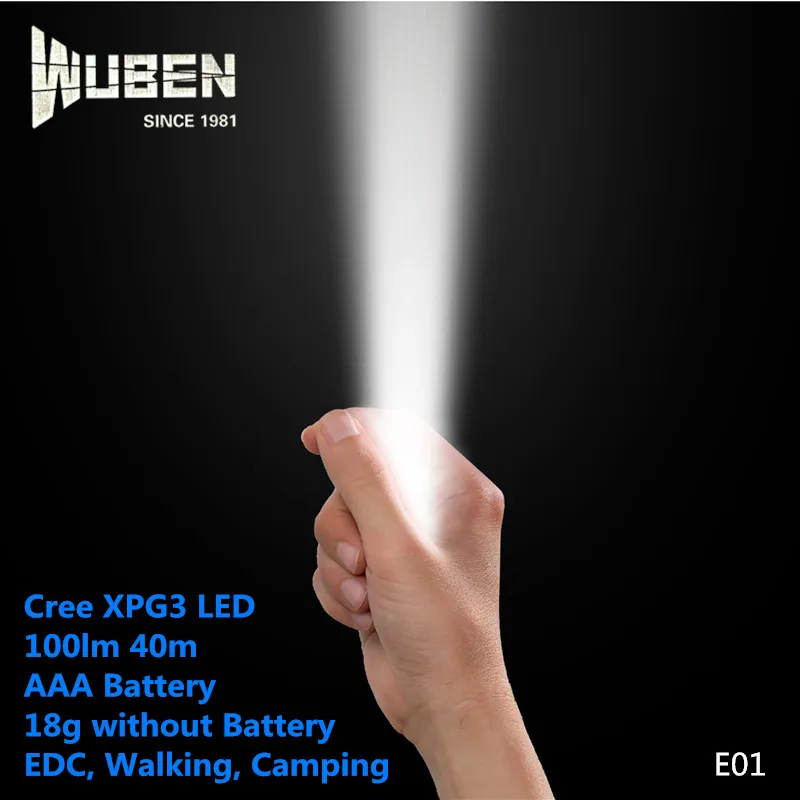 

Wuben E01 100lm Aluminum Alloy EDC Single AAA Mini Flashlight Key Chain LED Light for Children