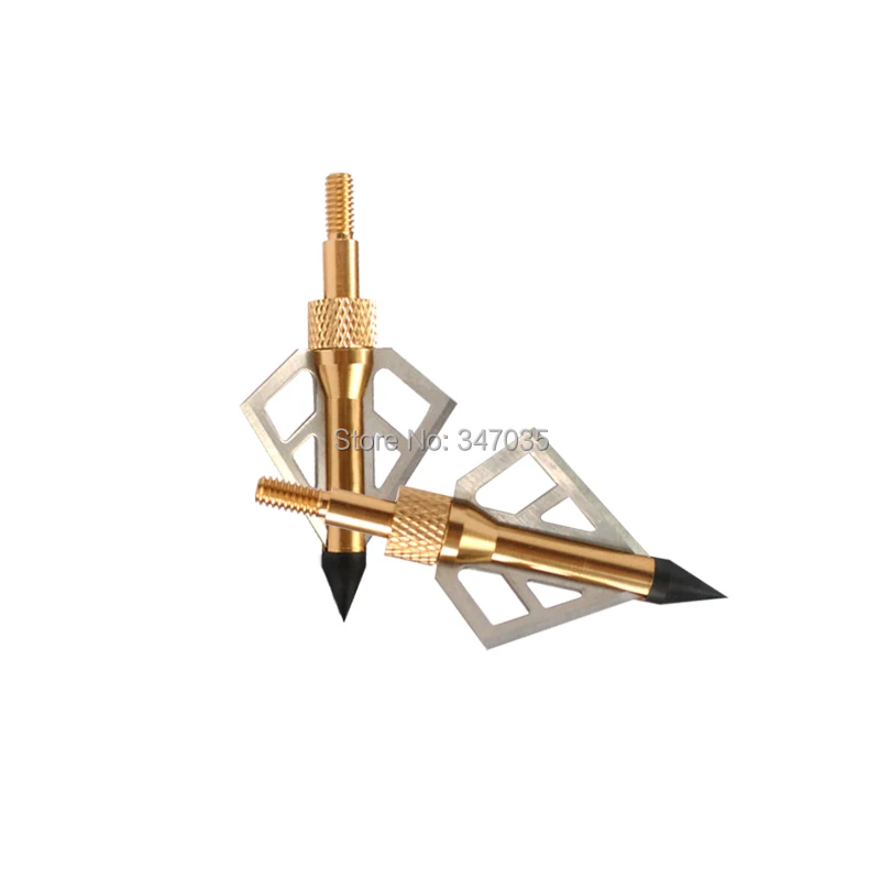 12pcs Archery Hunting Broadheads Points 100 grain 3 Blades Steel Arrow Heads for Crossbow Shooting- Free shipping