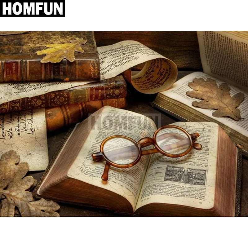 Алмазная живопись HOMFUN A03781 полноразмерная/круглая вышивка Книжные очки 5D сделай