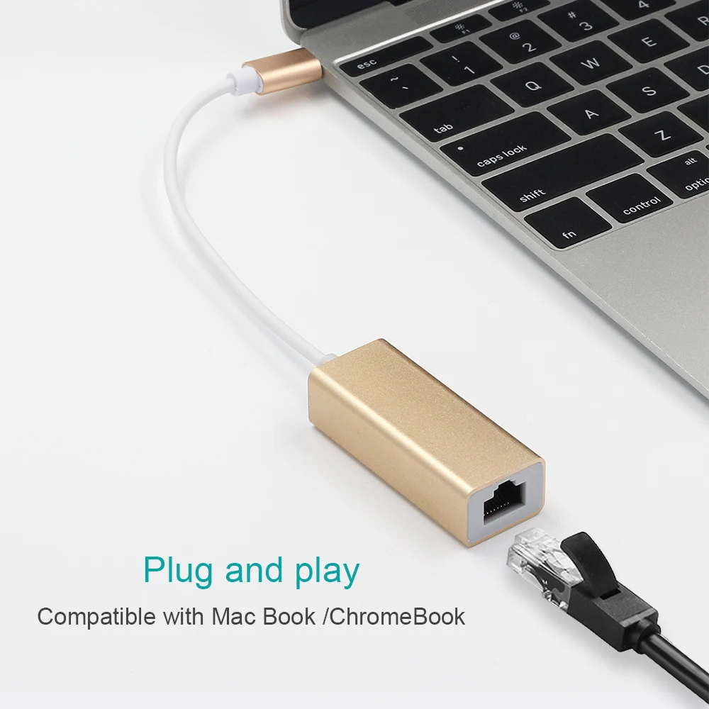 Адаптер GOOJODOQ USB C Ethernet 10/100 мбит/с тип RJ45 Lan|network card usb|usb ethernetethernet adapter |