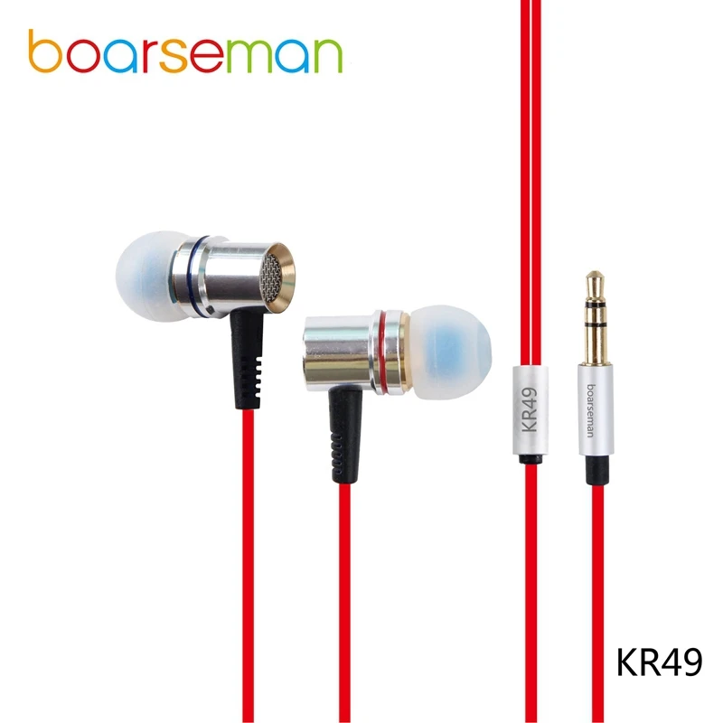 Koop Originele Boarseman KR49 In Ear Oortelefoon HiFi Dynamische Muziek Oordopjes Bass Oortelefoon voor iphone 8 voor Samsung s7 voor xiaomi telefoons