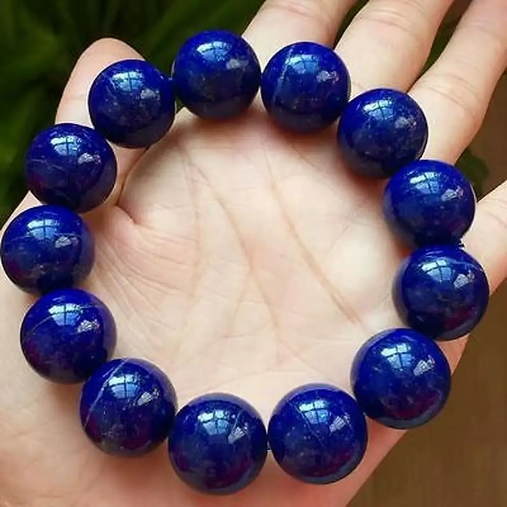 Amazing 68.00 Cts Earth Mined Untreated Blue Lapis Lazuli Round Beads Bracelet