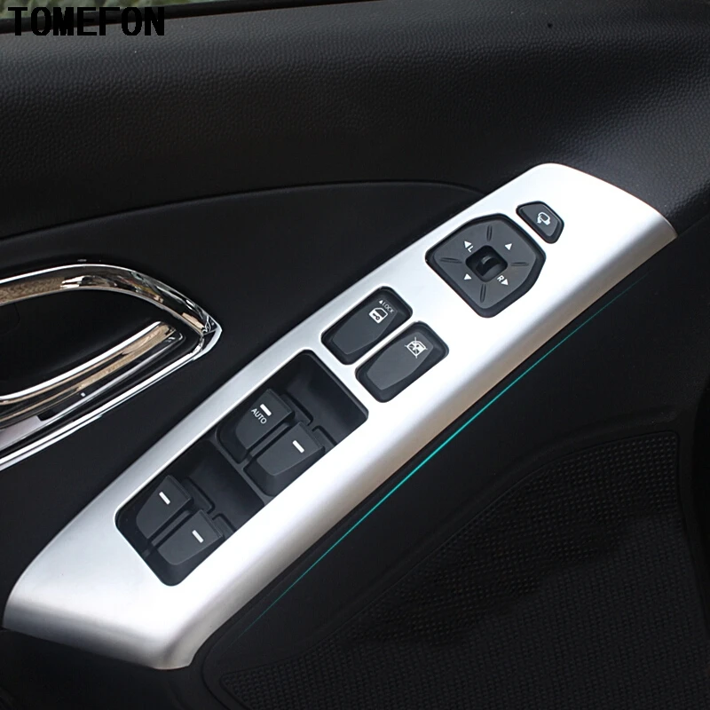 

For Hyundai IX35 2013 2014 2015 ABS Chrome Car-Covers Door Windows Switch Panel Cover Car Stickers Interior Accessories 4pcs