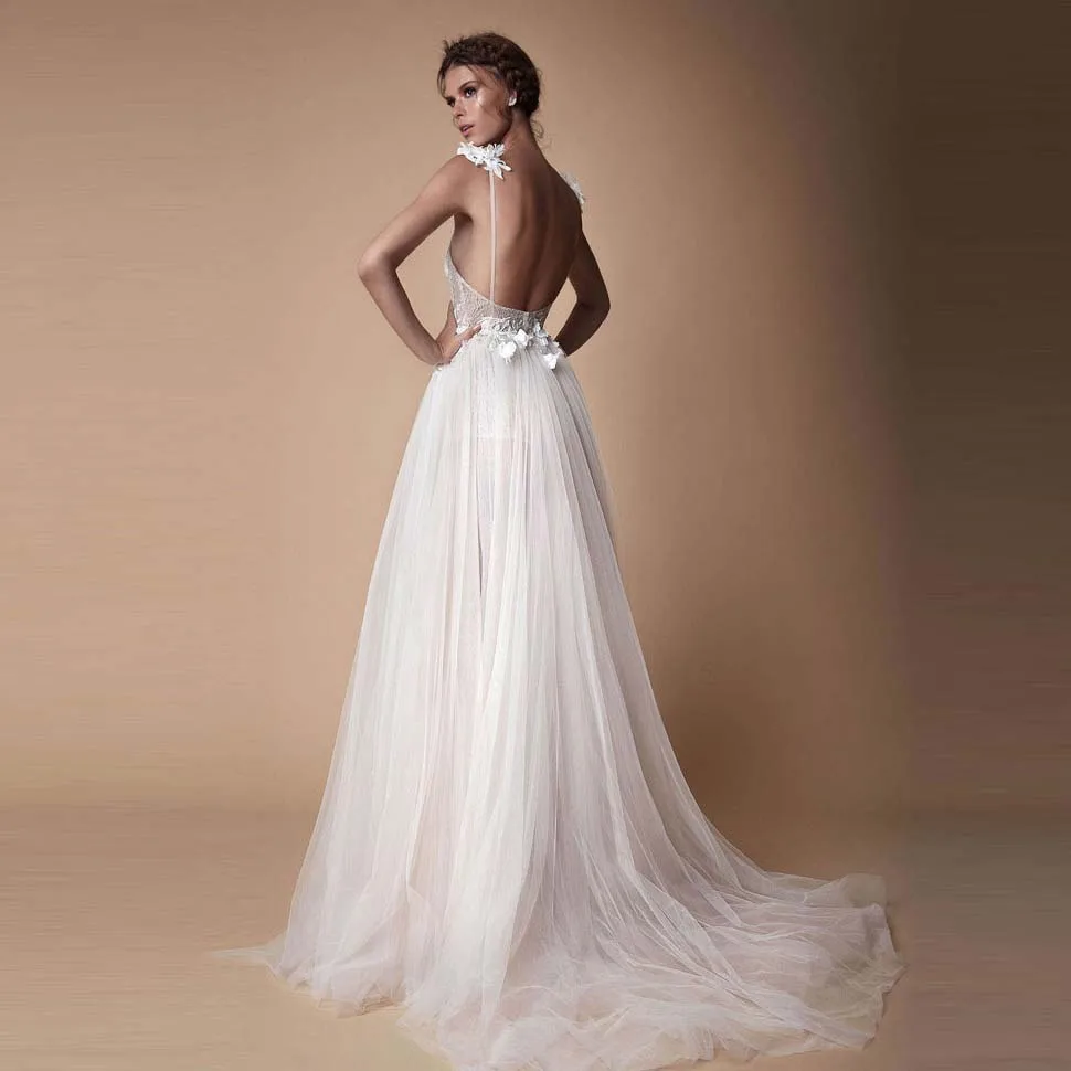 Chic-Long-Evening-Gowns-V-Neck-Tulle-A-Line-Pageant-Dresses-2019-robe-de-soiree-Evening (4)