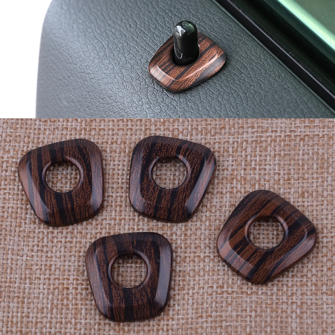 4pcs/set ABS Plastic Car Interior Door Lock Knob Pin Cover Button Trim