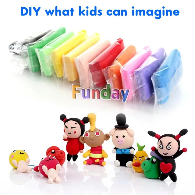 12pcs polymer clay light soft modeling clay jumping air dry clay diy