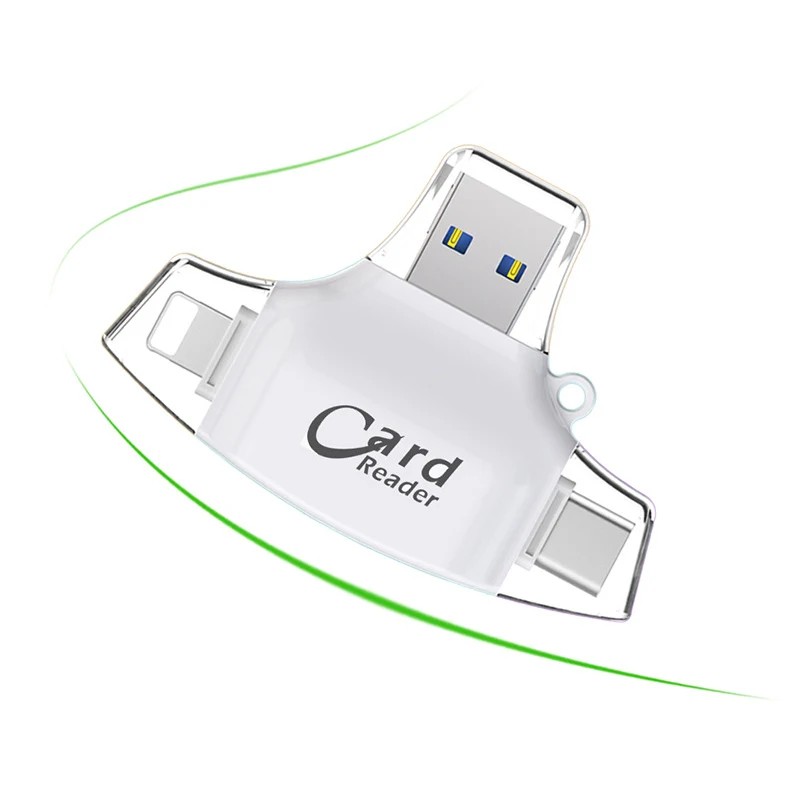 

4in1 card reader phone adapter USB 3.0 Android USB A type C plugs file video picture music SD TF reader for iPhone iPad MacBook