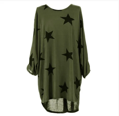 

Woman Plus Size Stars Tshirt Gray Black Green Tops Punk Tee Shirt Femme Clothes 2017 T Shirts Women Summer Tarajuku T-shirts