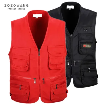 

zozowang Outdoors Tactical Vest Men Breathable Shooting Multi Pockets Vest Shooting Waistcoat Sleeveless Jacket Men Coat