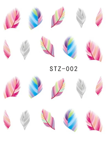 1 шт., стильные наклейки для ногтей, цветные, перьевые, очаровательные, яблоко, клубника, кошка, тату, переводные наклейки для воды, декоративные наклейки, TRSTZ002 - Цвет: STZ002