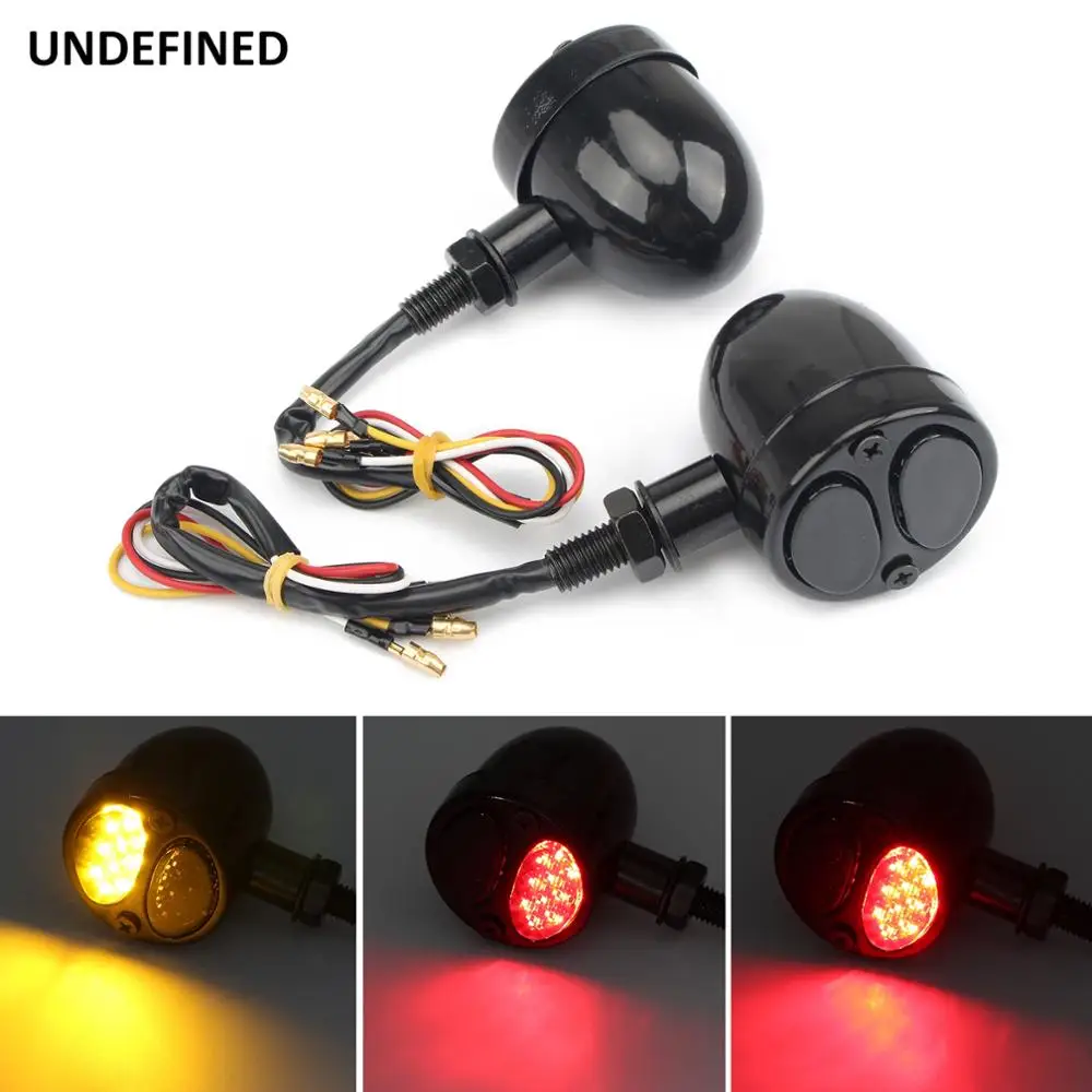 

Bullet Motorcycle LED Turn Signal Indicator Brake Tail Running Light Blinker For Harley Sporster XL1200 883 Softail Dyna 10mm