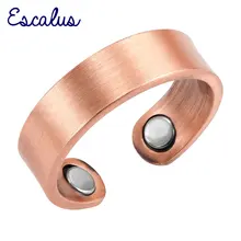 Escalus 2018 Antique Pure Copper Trendy Magnetic Ring For Women Resizable Female Magnet Women’s Jewelry Charm Finger Wear Rings