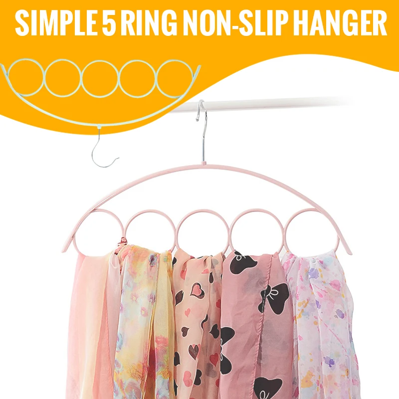 

Scarf Rack 5-Hole Scarf Rack 3 Colors Plastic 5-Hole Tools Clothes Hanger Plastic Belt Racks Pants Device Home Belt Scarf
