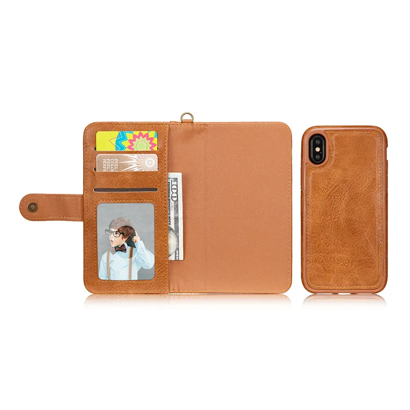 Роскошный кожаный чехол-бумажник для iphone X, 6, 6 S, 7, 8 Plus, защитный чехол, чехол для Samsung Galaxy S6, S7 Edge, S8, S9 Plus, Note8, Etui
