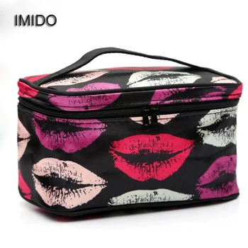 

IMIDO Wholesale 5pcs/lot Women cosmetic bag organizer make-up Ladies Travel toiletry Storage box wash hand Bags makeup XLY045
