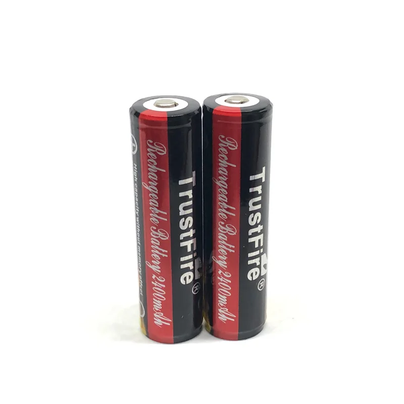 2pcs/lot TrustFire Protected 18650 Colorful Battery 3.7V 2400mAh Rechargeable Lithium Batteries with PCB For Camera Torch Flashl