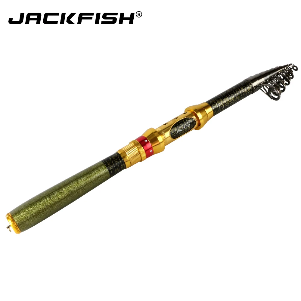 JACKFISH الكارب الصيد الغزل قضيب 99% الكربون المحمولة تلسكوبي الصيد قضيب الغزل الأسماك اليد الصيد معالجة قصيرة البحر قضيب