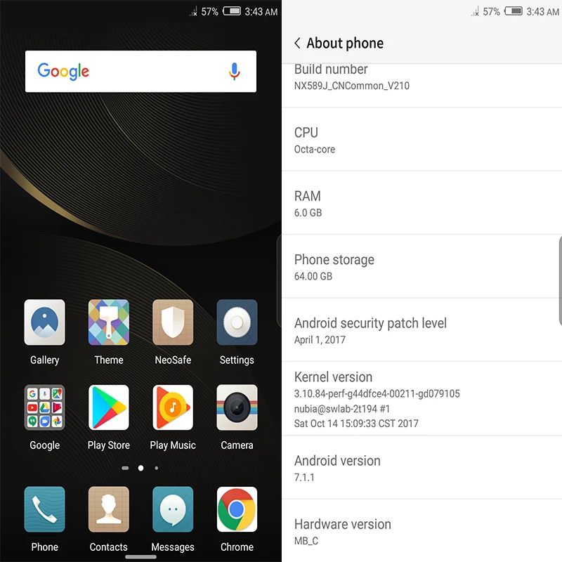 Шток zte Nubia Z17 MINI S 5 2 ''Snapdragon 653 Восьмиядерный мобильный телефон двойная