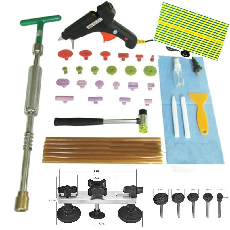 Brass Head 2 in 1 Slide Hammer Dent Puller Lifter Kit Car Paintless