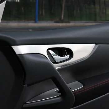 

ABS Matte Plastic Accessories Interior Door Handle Bowl Panel Cover Trim 4PCS FIT FOR Nissan Qashqai J11 Rogue Sport 2014-2018