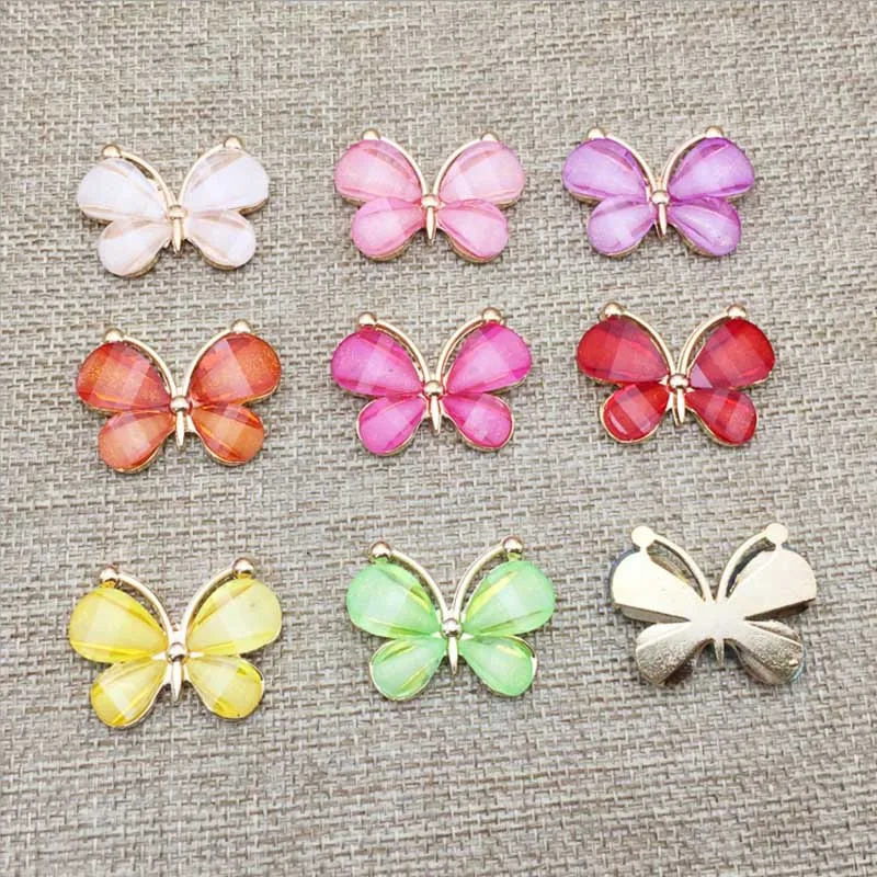 

5PCS/LOT 2.3x3cm Fashion colorful Resin butterfly Mobile phone shell DIY jewelry handmade hair accessories DIY material