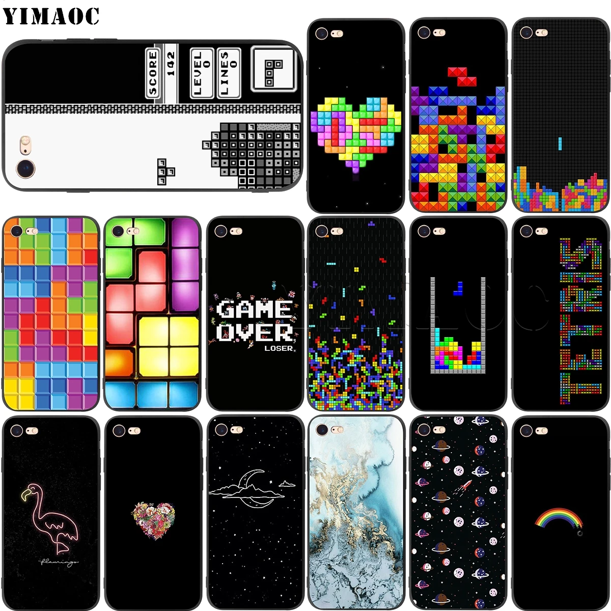 Мягкий чехол YIMAOC для Tetris Apple iPhone SE 2020 5 5s 6 6s 7 8 Plus XR X Xs 11 12 Pro Max mini | Мобильные телефоны