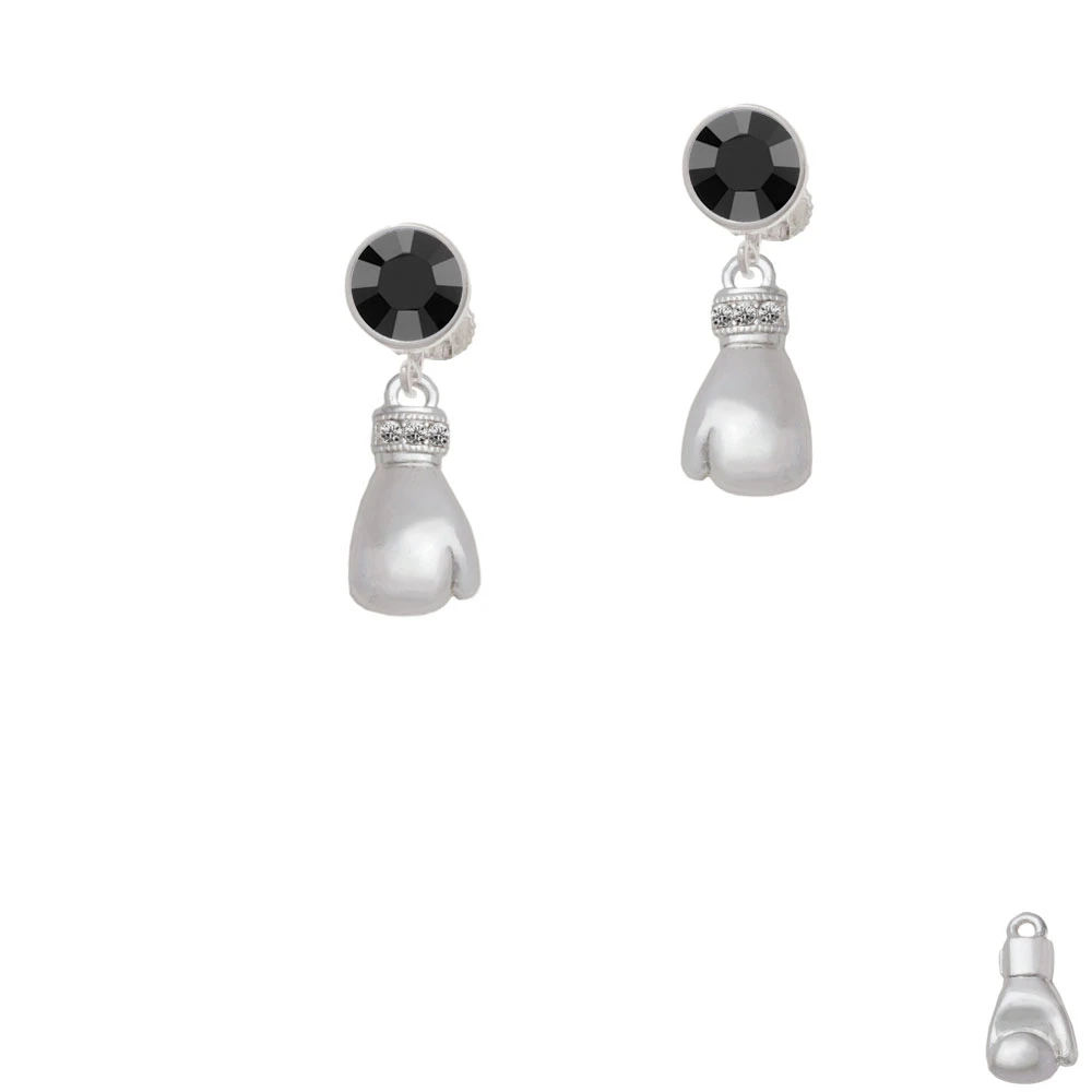 Large Boxing Glove Crystal Clip On Earrings (2)
