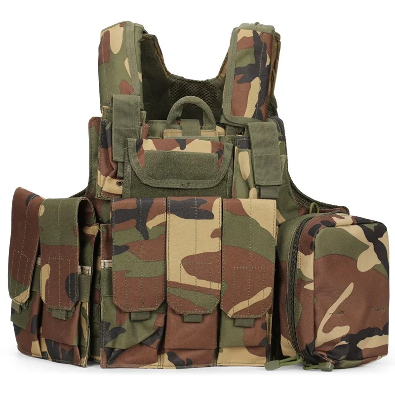 CQC Ciras Airsoft Combat Molle жилет военный тактический Strike Plate Перевозчик камуфляж Пейнтбол Wargame CS Охота штурмовой жилет - Цвет: Woodland