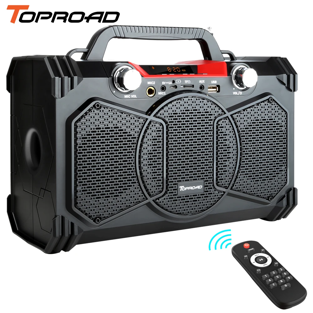 

TOPROAD 30W Bluetooth Speaker Portable Wireless Subwoofer Heavy Bass Speakers Soundbox Support Remote Control FM MIC TF AUX USB