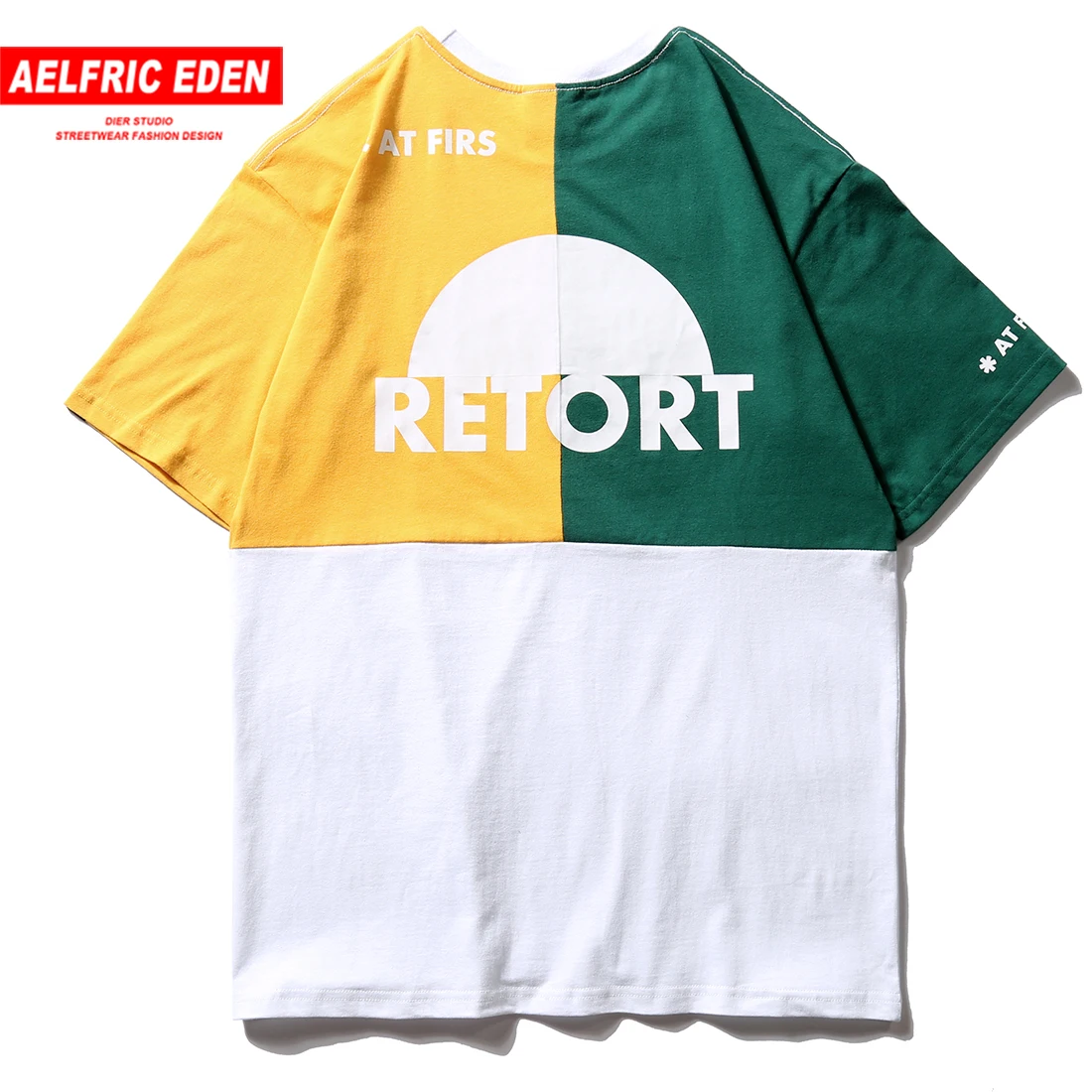 

Aelfric Eden Color Block Short Sleeve Fashion Cotton Casual Streetwear T-shirts Men Streetwear 2019 Arrival Hip Hop Tees Shirts