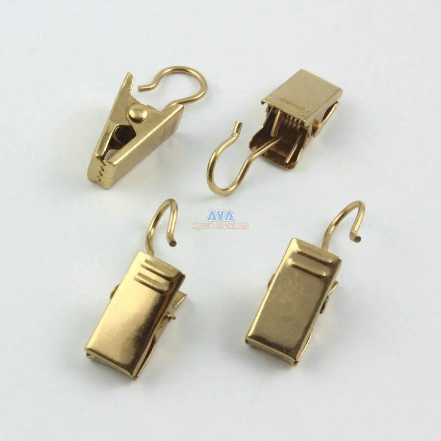 50 Pieces 32x9.5mm Gold Hook Clips for Curtain Drapery