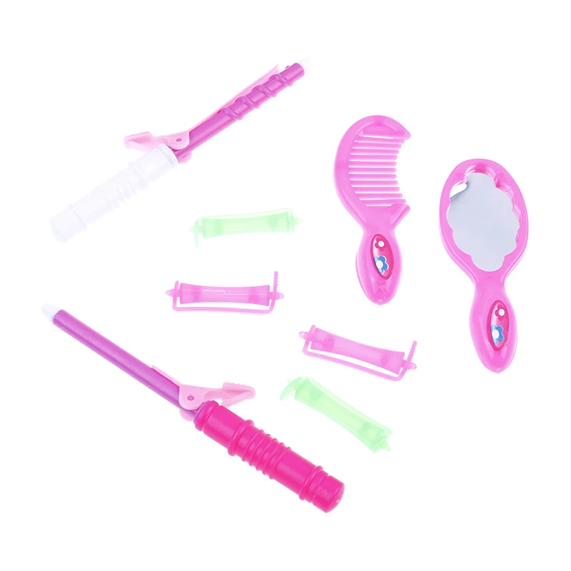 8pcs Doll Comb Mirror Hair Curler Straightener Doll Hair Care