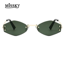MISSKY, полигональные солнцезащитные очки, модные, Ретро стиль, маленькая оправа, для взрослых, солнцезащитные очки, шестигранная оправа, ультрафиолет, очки, очки, san0