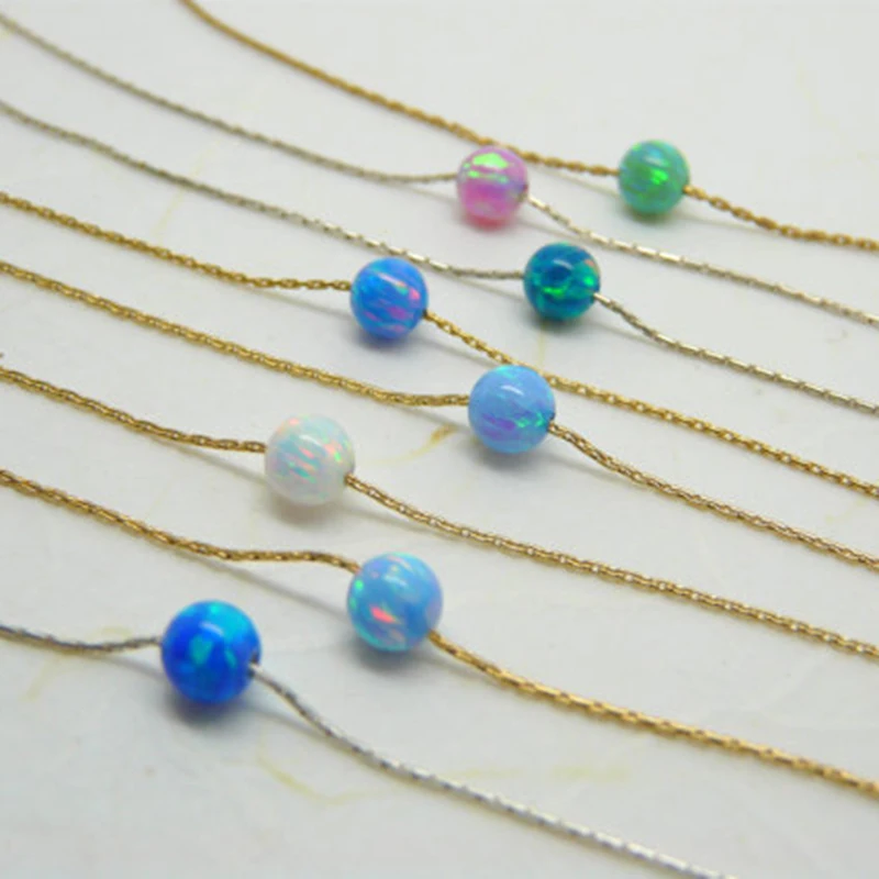 Opal Beads Jewelry Perles DIY 2mm 8mm Fully Drilled Holes Charm Blue