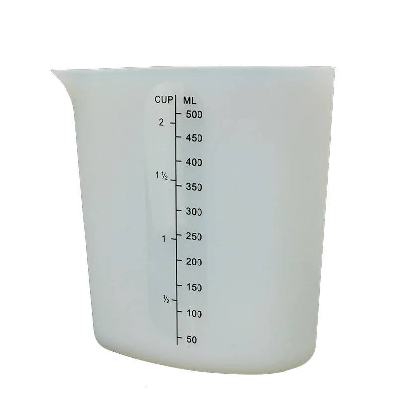 500ML Soft Silicone Measuring Cups Heart Shaped Thicken Ovenproof
