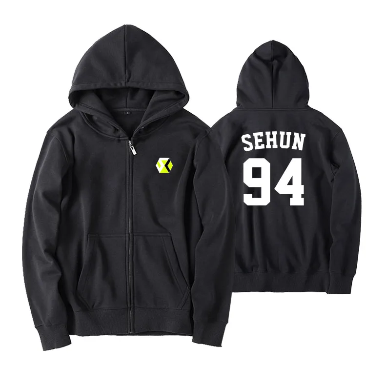 Kpop exo sc sehun chanyeol what a life album с именами членов группы куртка капюшоном принтом