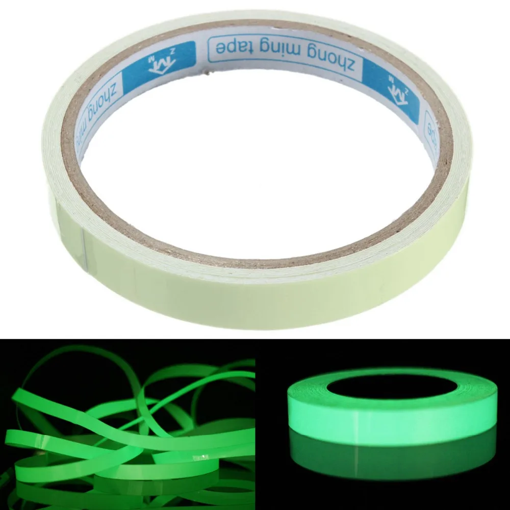 

10M 10/15/20mm PET Luminous Tape Self-adhesive Warning Tape Night Vision Glow In Dark Home Decoration Tapes