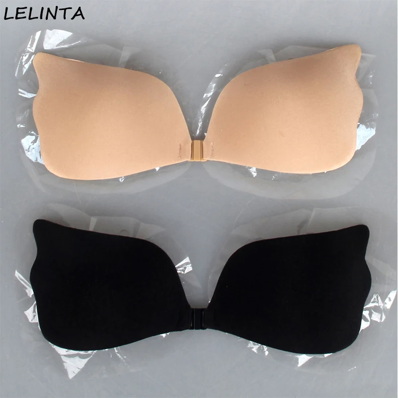 

LELINTA Bras Self Adhesive Backless Front Closure Strapless Bra Push Up Breast Cup A B C D E For Wedding Party Dress