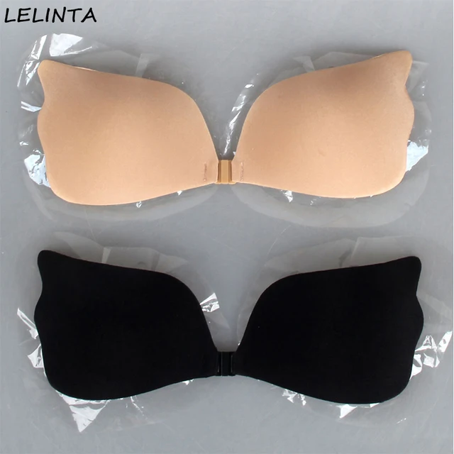 lelinta invisible bras autoadhesiva espalda cierre frontal sujetador