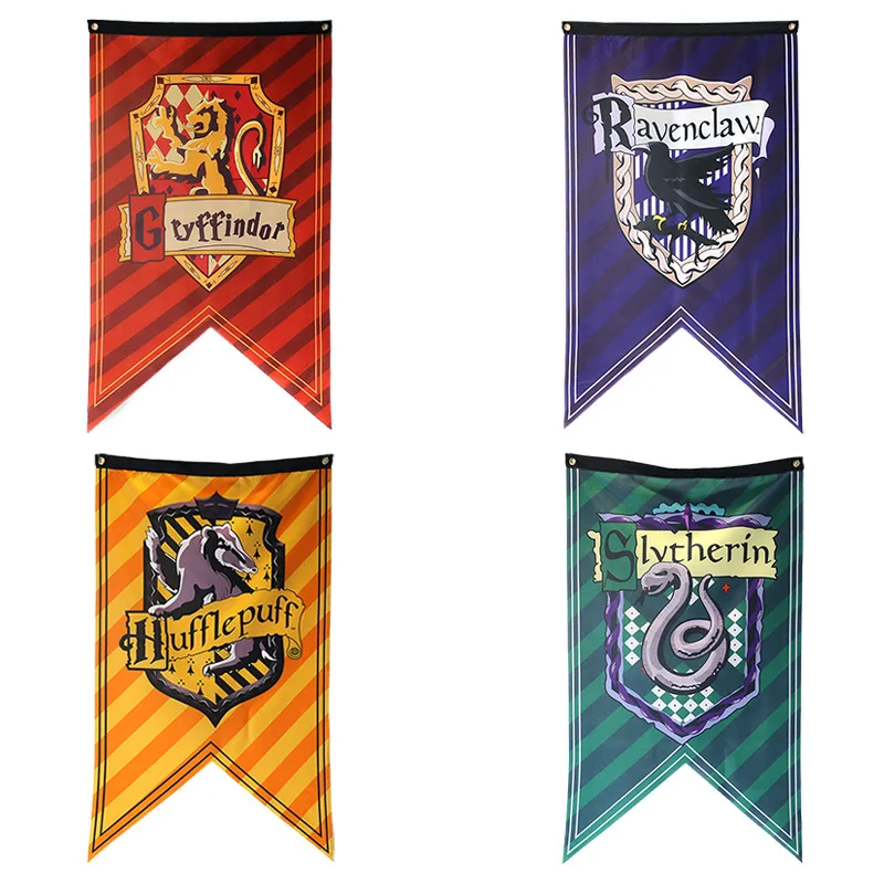 

4pcs Pack 70x125cm Harry Flag Banners Colleges Wizard Room Birthday Party
