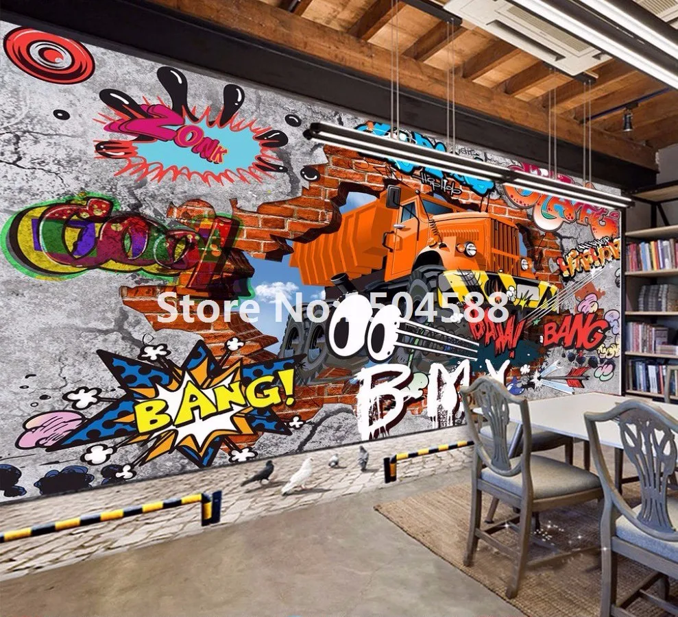 Cars Mural para Restaurant Boys, Non-Woven Quarto