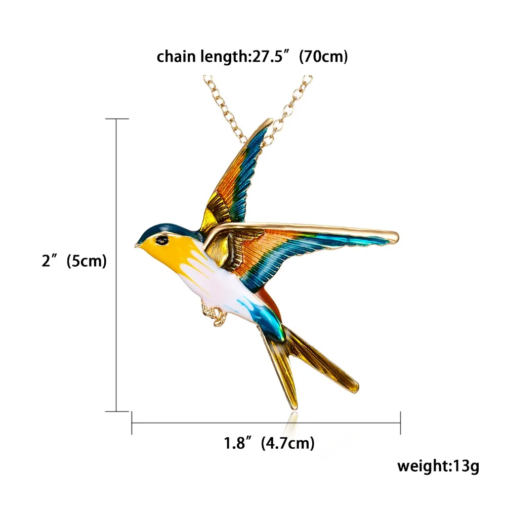 Двойное использование Ласточка Птица Форма Красочные эмалированные броши брошь с животными для женщин дети шарф костюм лацкан Праздничная брошь ювелирный подарок