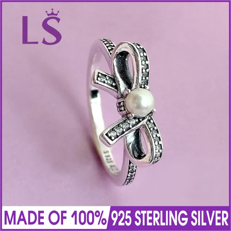 

LS High Quality 100% Real 925 Sterling Silver Delicate Sentiments Ring For Women DIY Fashion Rings 100% Fine Jewelry H