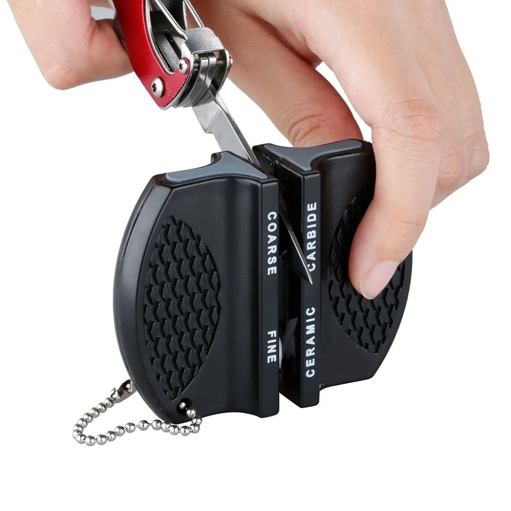 Mini Utility Pocket Sharpener Ceramic Rod Tungsten Steel Camp Kitchen